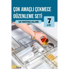 Feyza Design 7 Parça Çok Amaçlı Renkli Makyaj ve Takı Düzenleyici, Çekmece Içi Organizatörü
