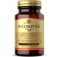 Solgar Vitamin B-Complex '50' 100 Kapsül Enerji Metabolizması Destekleyici Vegan İçerik