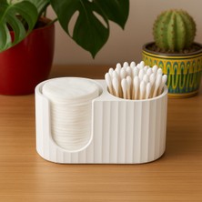 Feyza Design Çift Bölmeli Pamuk ve Kulak Çubuğu Düzenleyici, Modern Banyo Organizer