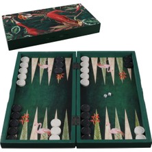 Allians Renkli Flamingo Desenli Tavla Seti, 44X44 Cm, Plastik Taşlı, Eğlenceli Oyun Keyfi