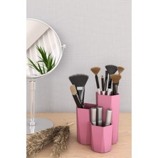 Feyza Design Şeker Pembe Çok Amaçlı Makyaj ve Fırçalık Organizer