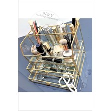 Feyza Design Şık Paris Serisi Çift Çekmeceli Makyaj Organizeri 28 cm