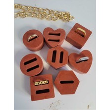 Feyza Design 8'li Beton Yüzük Tutucu Standı, Şık ve Dayanıklı Takı Aksesuarı