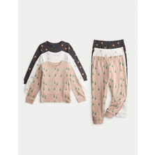 Marks & Spencer 3’lü Saf Pamuklu Desenli Çocuk Pijama Takımı (1-8 Yaş)