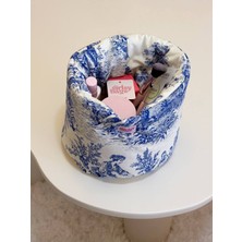 Feyza Design Mavi Fransız Büyük Organizer Sepet, Dolap Için Düzenleyici ve Makyaj Çantası