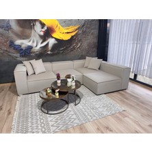 Erduran Mobilya Angelo 4 Modül Zero Leke Tutmaz Kumaş Köşe Koltuk Takımı