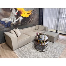 Erduran Mobilya Angelo 3 Modül Artı Puf Zero Leke Tutmaz Kumaş Köşe Koltuk Takımı