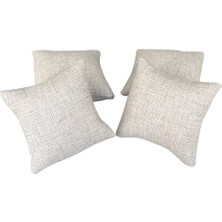 Feyza Design 4'lü Hasır Keten Yastık ve Takı Düzenleyici Seti