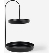 Feyza Design Iki Katlı Siyah Metal Organizer, Takı ve Makyaj Standı, Pratik ve Şık