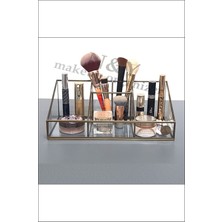 Feyza Design Antik Gold Orta Kalemlik Makyaj Organizer 28X15X11, Şık ve Kullanışlı