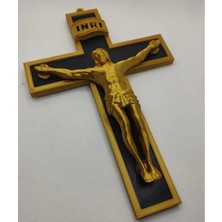 Genç 3D Çarmıhta Isa Figürü | Jesus On Cross | Dini Dekoratif Heykel