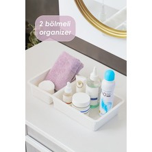 Feyza Design Çekmece Içi Çift Bölmeli Çok Amaçlı Düzenleyici Beyaz