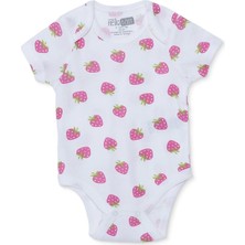Hellobaby Hellobaby Kız Bebek Kısa Kol Body Çilek Baskılı Çıtçıtlı Envelope Neck Kısa Kol