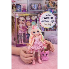 Toyfest Rainbow High Bella Parker Rainbow Shimmers Slime Kitli 28 cm Bebek Figürü Evcil Lamalı Oyuncak