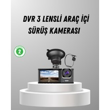 Arenes Üç Kameralı Araç Dvr Full Hd Gece Görüşlü ve 2 Inç IPS Ekranlı - Lisinya