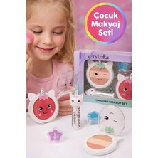 Toyfest Very Bella Unicorn Temalı Makyaj Seti Allık Far Sıcak Tonlar Çilekli Dudak Balmı Simli