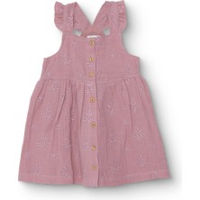 Hellobaby Hellobaby Kız Bebek Elbise Çiçek Baskılı Düğmeli Vintage Girl Bisiklet Yaka Kısa Paça Ip Askılı