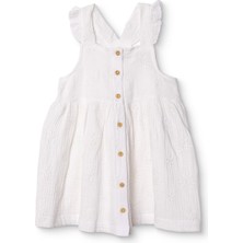 Hellobaby Hellobaby Kız Bebek Elbise Çiçek Baskılı Düğmeli Vintage Girl Bisiklet Yaka Kısa Paça Ip Askılı