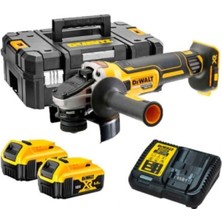 Dewalt DCG405P2 18V 5.0 Ah Li-Ion 125 mm Kömürsüz Çift Akülü Avuç Taşlama