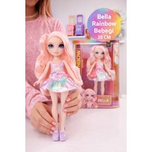 Toyfest Rainbow High Bella Pembe Moda Bebek 28 cm Hareketli Eklemli Şık Elbiseli Çantalı Oyuncak Kızlar Set