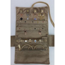 Feyza Design Katlanabilir Takı Düzenleyici, Rulo Seyahat Çantası, Gold 05