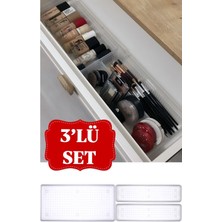 Feyza Design Yatak, Makyaj ve Takı Düzenleyici, 3'lü Çekmece Içi Organizatör