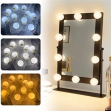 PremiumPort 10 Led'li Dekoratif Makyaj Aynası, Hollywood Tarz Aydınlatma