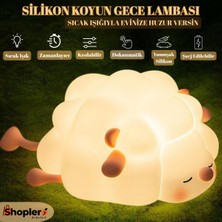 PremiumPort Yumuşak Silikon Koyun Gece Lambası, Sıcak ve Rahat Işıklandırma