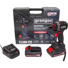 Grangos GCD20-T2 20V 2 Ah Çift Akülü Darbesiz Matkap Vidalama