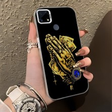 HONTINGA Realme C15 ile Uyumlu Kılıfı Silikon Kenar Sert Arka Düşüme Önleyici Basitlik Anti Düşme Kamera Korumali Para Desen Telefon Kılıfı Kadın ve Erkek Için Uygundur K1-0617