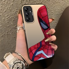 HONTINGA Samsung Galaxy A14 ile Uyumlu Kılıfı Silikon Kenar Sert Arka Düşüme Önleyici Basitlik Anti Düşme Kamera Korumali Spider Desen Telefon Kılıfı Kadın ve Erkek Için Uygundur K1-0618