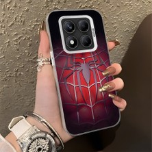 HONTINGA Xiaomi Redmi Note 14 Pro 5g ile Uyumlu Kılıfı Silikon Kenar Sert Arka Düşüme Önleyici Basitlik Anti Düşme Kamera Korumali Spider Desen Telefon Kılıfı Kadın ve Erkek Için Uygundur K1-0618
