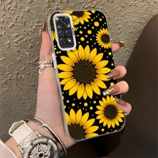HONTINGA Xiaomi Redmi Note 11 ile Uyumlu Kılıfı Silikon Kenar Sert Arka Düşüme Önleyici Basitlik Anti Düşme Kamera Korumali Ayçiçeği Desen Telefon Kılıfı Kadın ve Erkek Için Uygundur K1-0619