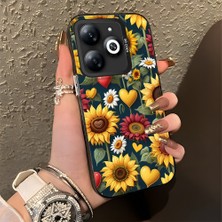 HONTINGA Infinix Smart 8 ile Uyumlu Kılıfı Silikon Kenar Sert Arka Düşüme Önleyici Basitlik Anti Düşme Kamera Korumali Ayçiçeği Desen Telefon Kılıfı Kadın ve Erkek Için Uygundur K1-0619