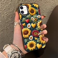 HONTINGA iPhone 12 Pro ile Uyumlu Kılıfı Silikon Kenar Sert Arka Düşüme Önleyici Basitlik Anti Düşme Kamera Korumali Ayçiçeği Desen Telefon Kılıfı Kadın ve Erkek Için Uygundur K1-0619