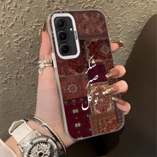 HONTINGA Samsung Galaxy A55 ile Uyumlu Kılıfı Silikon Kenar Sert Arka Düşüme Önleyici Basitlik Anti Düşme Kamera Korumali Retro Desen Telefon Kılıfı Kadın ve Erkek Için Uygundur K1-0616
