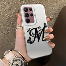 HONTINGA Samsung Galaxy S22 Ultra ile Uyumlu Kılıfı Silikon Kenar Sert Arka Düşüme Önleyici Basitlik Anti Düşme Kamera Korumali Basit Harf Sanatı Desen Telefon Kılıfı Kadın ve Erkek Için Uygundur K1-0620