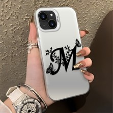 HONTINGA iPhone 15 Plus ile Uyumlu Kılıfı Silikon Kenar Sert Arka Düşüme Önleyici Basitlik Anti Düşme Kamera Korumali Basit Harf Sanatı Desen Telefon Kılıfı Kadın ve Erkek Için Uygundur K1-0620