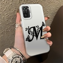 HONTINGA Xiaomi Redmi Note 10 4g ile Uyumlu Kılıfı Silikon Kenar Sert Arka Düşüme Önleyici Basitlik Anti Düşme Kamera Korumali Basit Harf Sanatı Desen Telefon Kılıfı Kadın ve Erkek Için Uygundur K1-0620