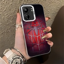 HONTINGA Xiaomi Redmi 13C ile Uyumlu Kılıfı Silikon Kenar Sert Arka Düşüme Önleyici Basitlik Anti Düşme Kamera Korumali Spider Desen Telefon Kılıfı Kadın ve Erkek Için Uygundur K1-0618