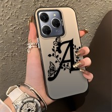 HONTINGA Tecno Spark 20 Pro ile Uyumlu Kılıfı Silikon Kenar Sert Arka Düşüme Önleyici Basitlik Anti Düşme Kamera Korumali Basit Harf Sanatı Desen Telefon Kılıfı Kadın ve Erkek Için Uygundur K1-0620