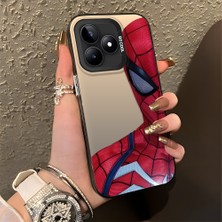 HONTINGA Realme C53 ile Uyumlu Kılıfı Silikon Kenar Sert Arka Düşüme Önleyici Basitlik Anti Düşme Kamera Korumali Spider Desen Telefon Kılıfı Kadın ve Erkek Için Uygundur K1-0618