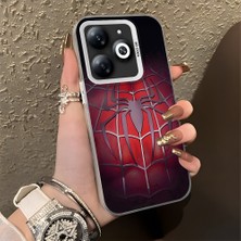 HONTINGA Infinix Smart 8 ile Uyumlu Kılıfı Silikon Kenar Sert Arka Düşüme Önleyici Basitlik Anti Düşme Kamera Korumali Spider Desen Telefon Kılıfı Kadın ve Erkek Için Uygundur K1-0618