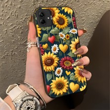 HONTINGA Samsung Galaxy A04E ile Uyumlu Kılıfı Silikon Kenar Sert Arka Düşüme Önleyici Basitlik Anti Düşme Kamera Korumali Ayçiçeği Desen Telefon Kılıfı Kadın ve Erkek Için Uygundur K1-0619