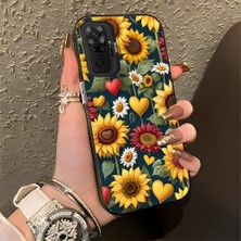 HONTINGA Xiaomi Redmi Note 10 Pro ile Uyumlu Kılıfı Silikon Kenar Sert Arka Düşüme Önleyici Basitlik Anti Düşme Kamera Korumali Ayçiçeği Desen Telefon Kılıfı Kadın ve Erkek Için Uygundur K1-0619