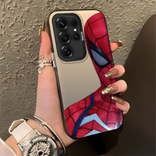 HONTINGA Samsung Galaxy S25 Ultra ile Uyumlu Kılıfı Silikon Kenar Sert Arka Düşüme Önleyici Basitlik Anti Düşme Kamera Korumali Spider Desen Telefon Kılıfı Kadın ve Erkek Için Uygundur K1-0618