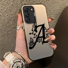 HONTINGA Samsung Galaxy S22 ile Uyumlu Kılıfı Silikon Kenar Sert Arka Düşüme Önleyici Basitlik Anti Düşme Kamera Korumali Basit Harf Sanatı Desen Telefon Kılıfı Kadın ve Erkek Için Uygundur K1-0620