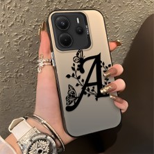 HONTINGA Xiaomi Redmi Note 14 ile Uyumlu Kılıfı Silikon Kenar Sert Arka Düşüme Önleyici Basitlik Anti Düşme Kamera Korumali Basit Harf Sanatı Desen Telefon Kılıfı Kadın ve Erkek Için Uygundur K1-0620