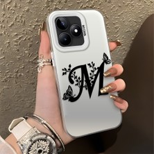 HONTINGA Realme C53 ile Uyumlu Kılıfı Silikon Kenar Sert Arka Düşüme Önleyici Basitlik Anti Düşme Kamera Korumali Basit Harf Sanatı Desen Telefon Kılıfı Kadın ve Erkek Için Uygundur K1-0620