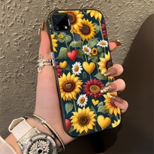 HONTINGA Realme C25 ile Uyumlu Kılıfı Silikon Kenar Sert Arka Düşüme Önleyici Basitlik Anti Düşme Kamera Korumali Ayçiçeği Desen Telefon Kılıfı Kadın ve Erkek Için Uygundur K1-0619